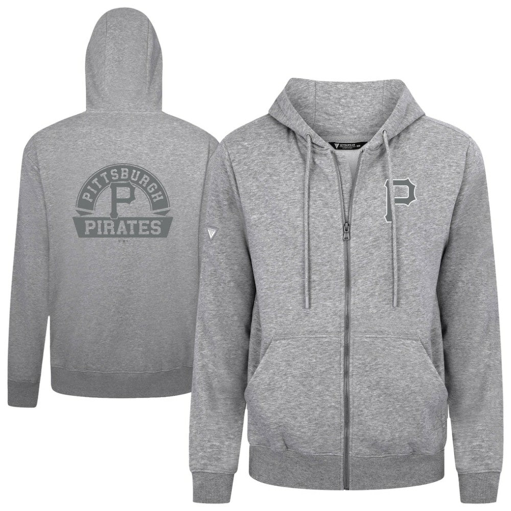 Pittsburgh Pirates Levelwear Podium Banner Arch Full-Zip Hoodie | MLB Discount
