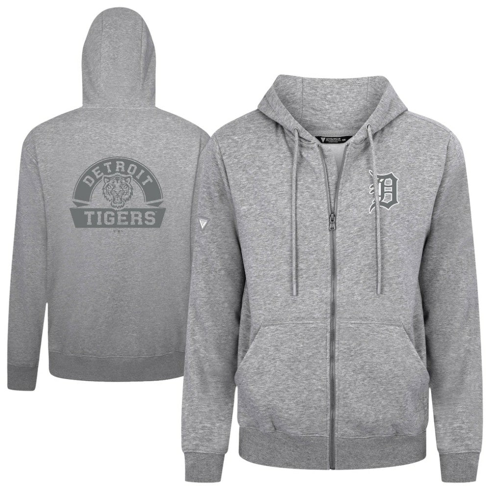 Detroit Tigers Levelwear Podium Banner Arch Full-Zip Hoodie | MLB On Sale