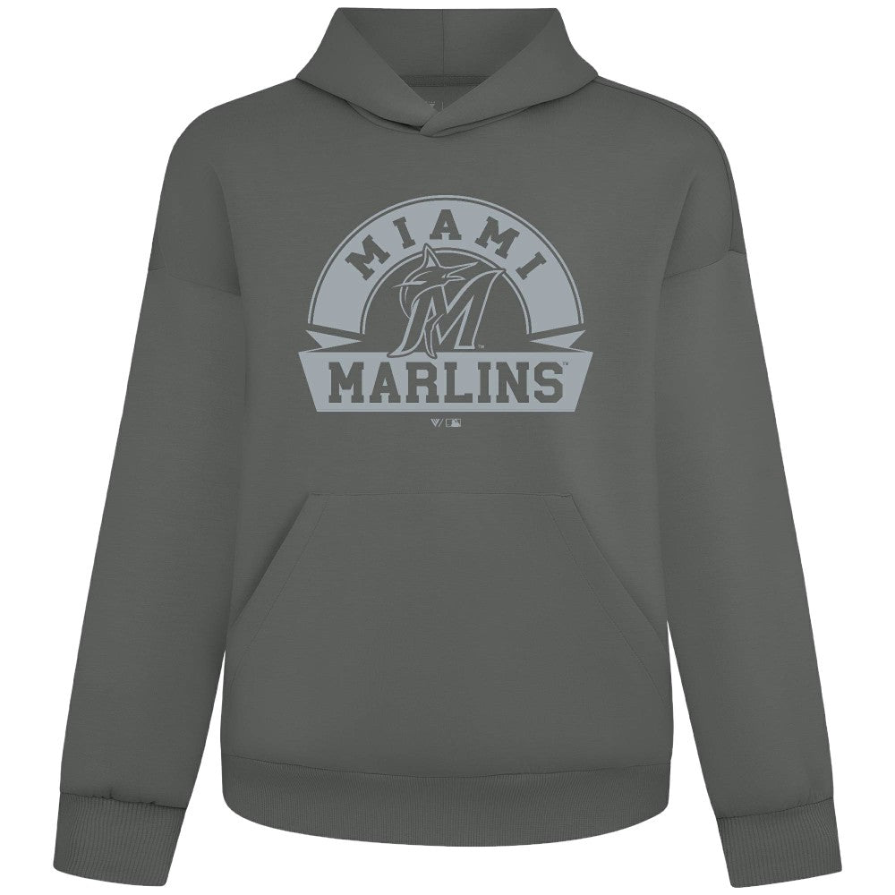 Miami Marlins Levelwear Luxe Signature Banner Arch Tri-Blend Hoodie | MLB US