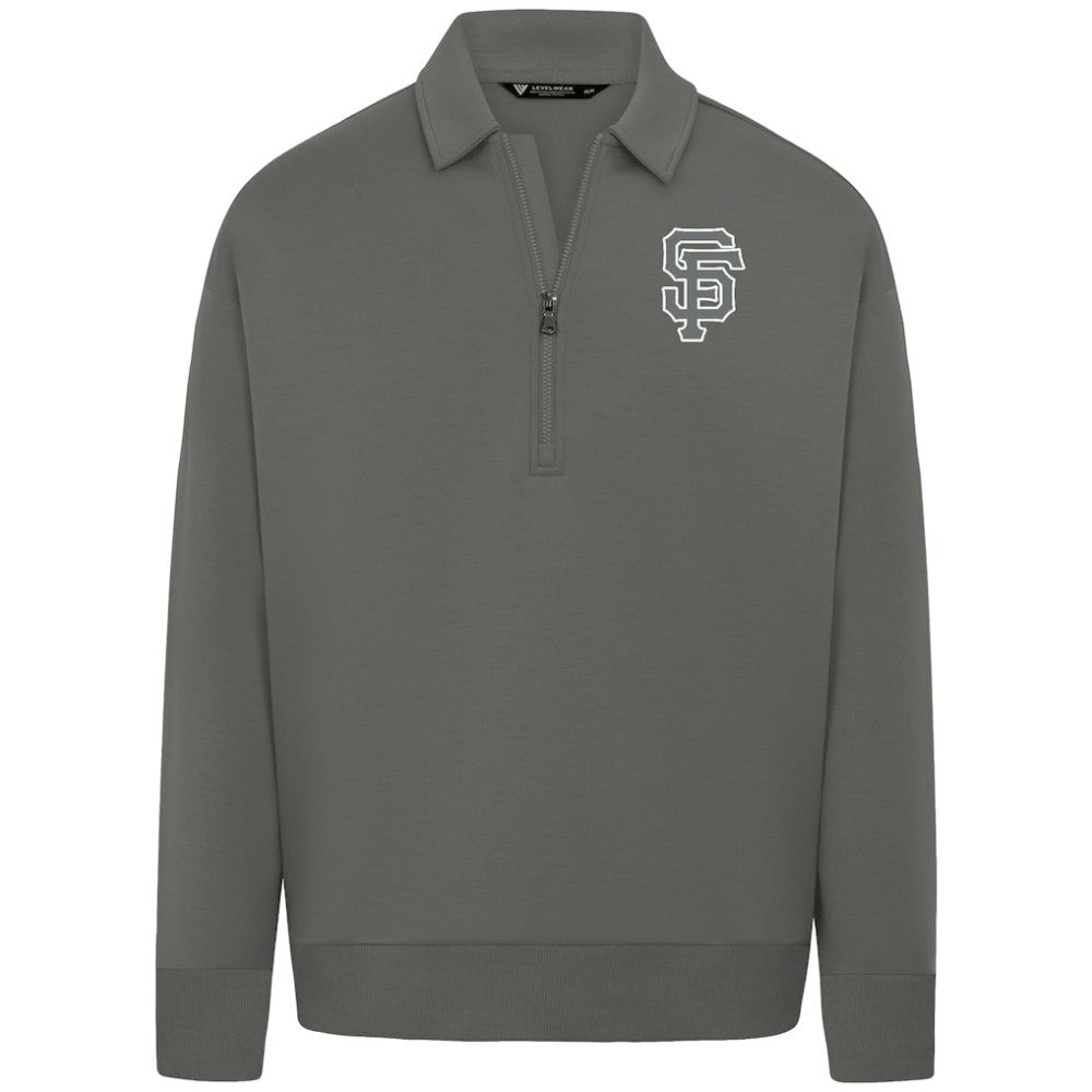San Francisco Giants Levelwear Luxe Signature Quarter-Zip Chenille Logo Tri-Blend Sweatshirt | MLB Shop