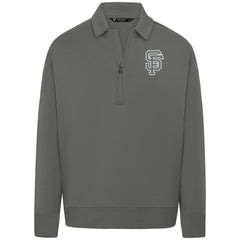 San Francisco Giants Levelwear Luxe Signature Quarter-Zip Chenille Logo Tri-Blend Sweatshirt | MLB Shop