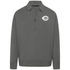 Cincinnati Reds Levelwear Luxe Signature Quarter-Zip Chenille Logo Tri-Blend Sweatshirt | MLB On Sale