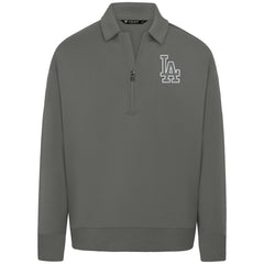 Los Angeles Dodgers Levelwear Luxe Signature Quarter-Zip Chenille Logo Tri-Blend Sweatshirt | MLB For sale