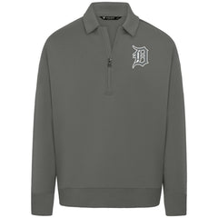 Detroit Tigers Levelwear Luxe Signature Quarter-Zip Chenille Logo Tri-Blend Sweatshirt | MLB On Sale