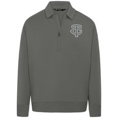 Minnesota Twins Levelwear Luxe Signature Quarter-Zip Chenille Logo Tri-Blend Sweatshirt | MLB Shop