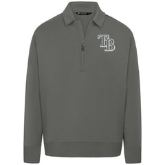 Tampa Bay Rays Levelwear Luxe Signature Quarter-Zip Chenille Logo Tri-Blend Sweatshirt | MLB Shop