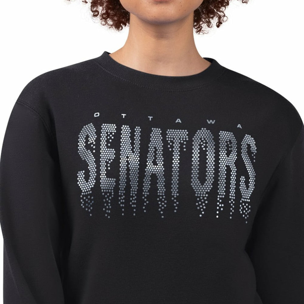 Ottawa Senators G-III 4Her by Carl Banks Women's Metallic Drop Printed Fleece Sweatshirt Online