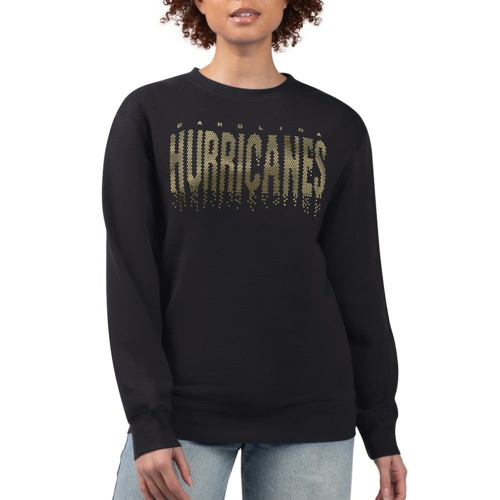 Carolina Hurricanes G-III 4Her by Carl Banks Women's Metallic Drop Printed Fleece Sweatshirt Outlet