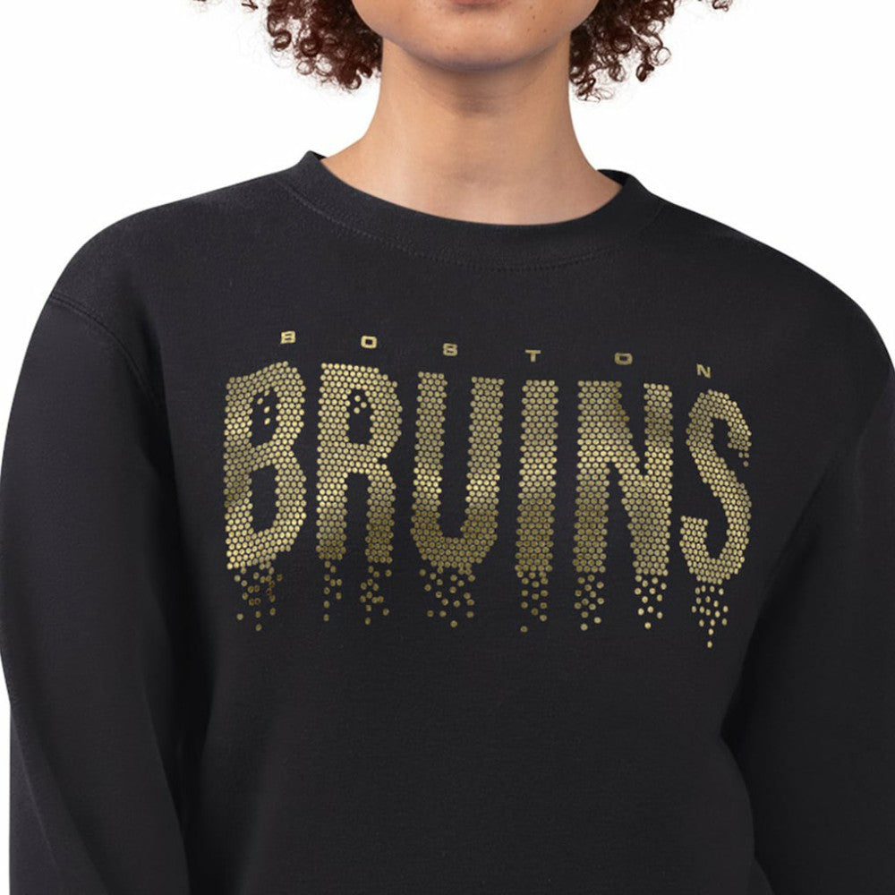 Boston Bruins G-III 4Her by Carl Banks Women's Metallic Drop Printed Fleece Sweatshirt For Sale