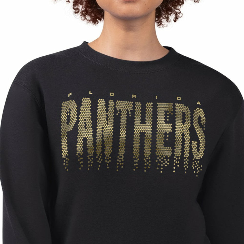 Florida Panthers G-III 4Her by Carl Banks Women's Metallic Drop Printed Fleece Sweatshirt On Sale