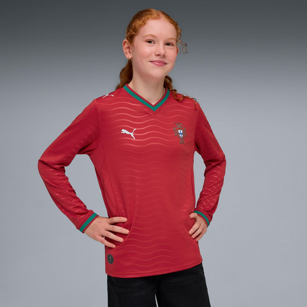 Portugal National Team Youth 2026 Home Replica Long Sleeve Jersey Red - Puma