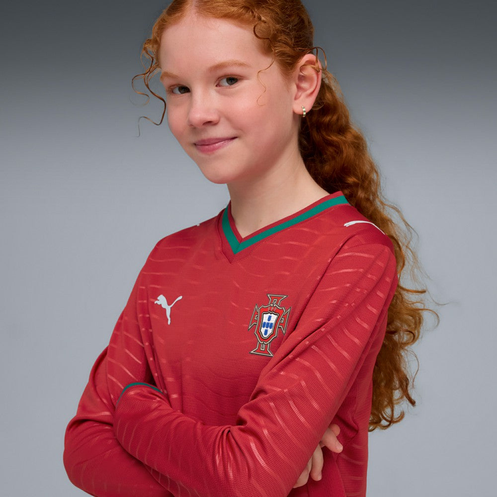 Portugal National Team Youth 2026 Home Replica Long Sleeve Jersey Red - Puma