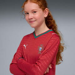 Portugal National Team Youth 2026 Home Replica Long Sleeve Jersey Red - Puma