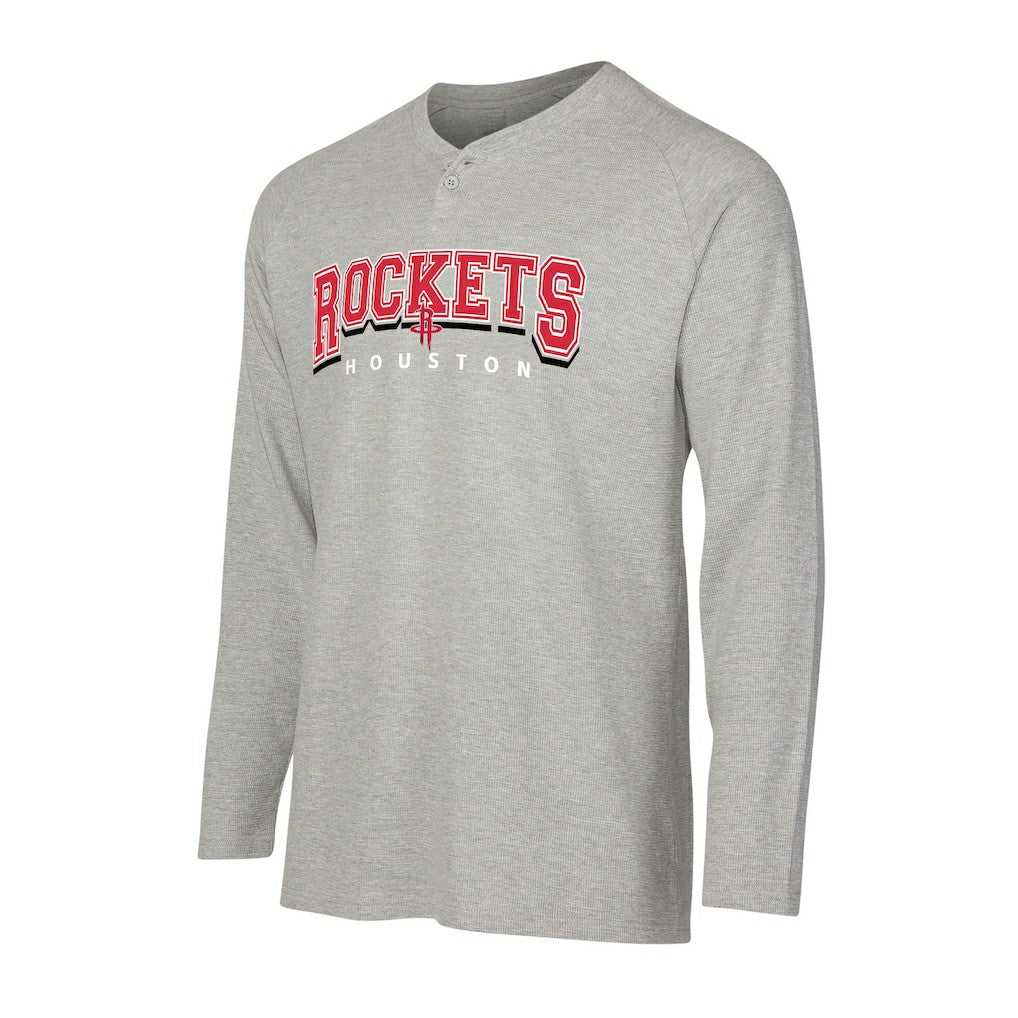Houston Rockets Concepts Sport Hawthorn Thermal Knit Long Sleeve Henley T-Shirt For Sale