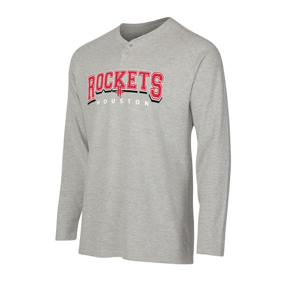 Houston Rockets Concepts Sport Hawthorn Thermal Knit Long Sleeve Henley T-Shirt For Sale