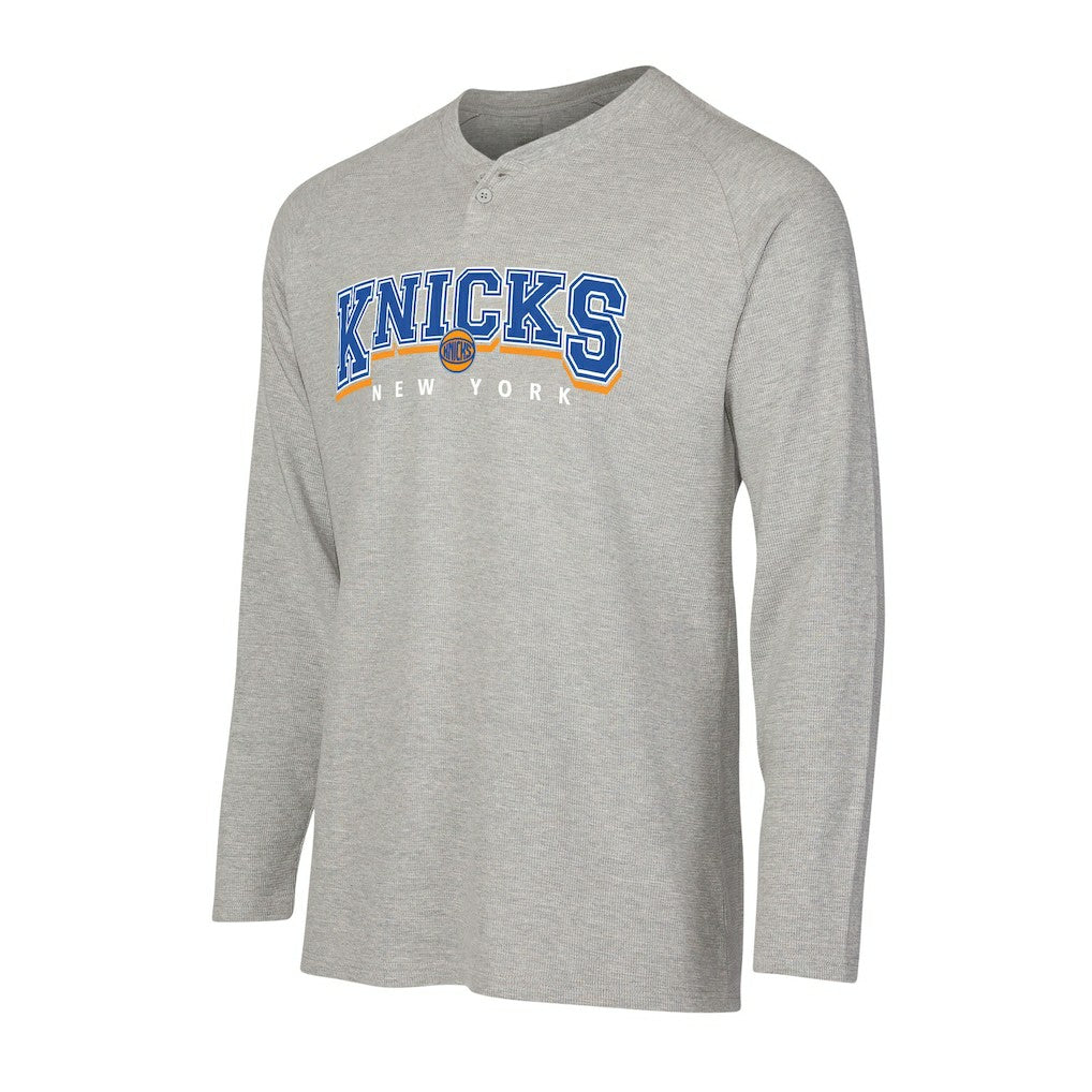 New York Knicks Concepts Sport Hawthorn Thermal Knit Long Sleeve Henley T-Shirt New