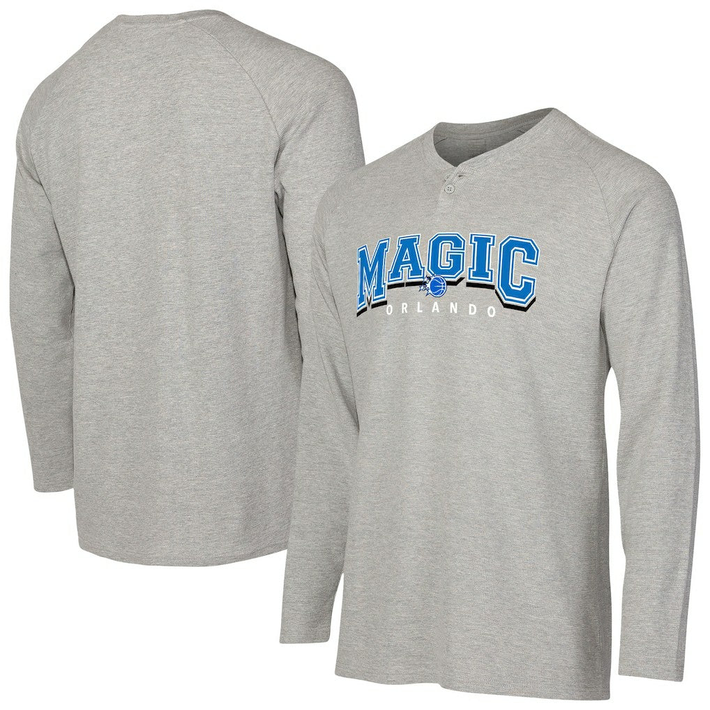 Orlando Magic Concepts Sport Hawthorn Thermal Knit Long Sleeve Henley T-Shirt New