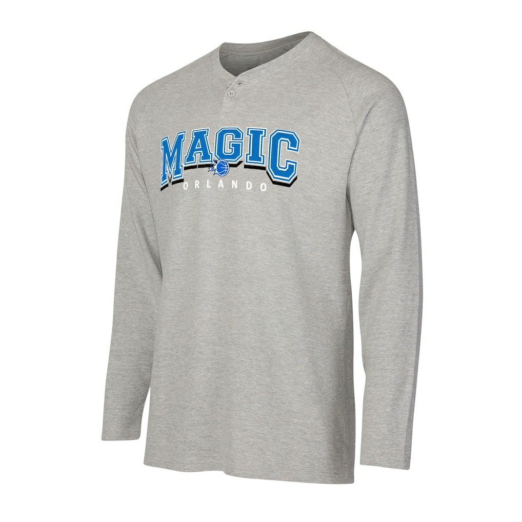 Orlando Magic Concepts Sport Hawthorn Thermal Knit Long Sleeve Henley T-Shirt New