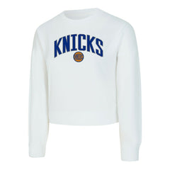 New York Knicks Concepts Sport Women's Laney Chenille Cropped Long Sleeve T-Shirt On Sale