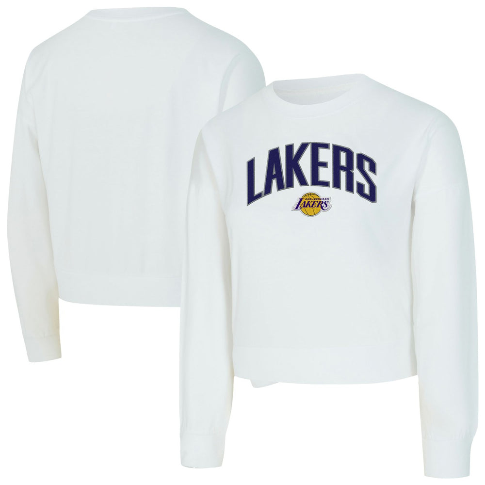 Los Angeles Lakers Concepts Sport Women's Laney Chenille Cropped Long Sleeve T-Shirt Outlet