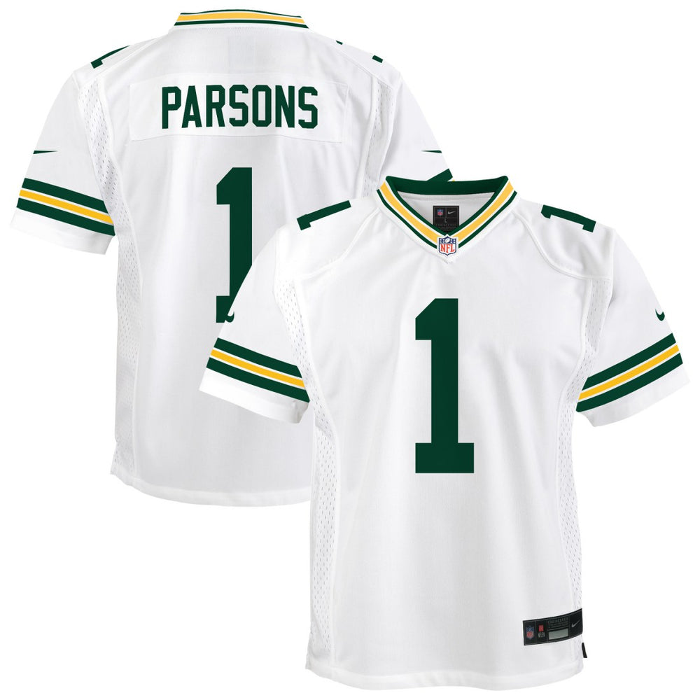 Green Bay Packers Nike Micah Parsons  Youth White Game Jersey