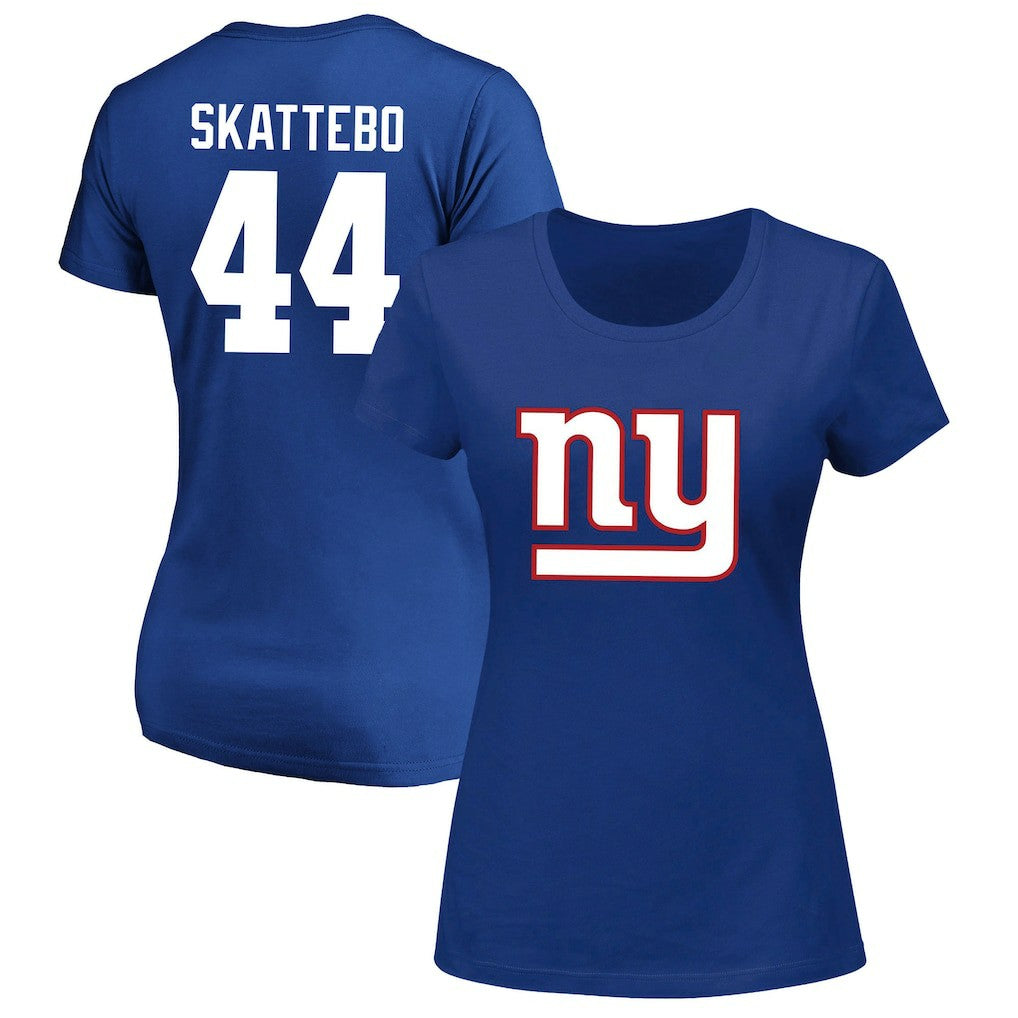 New York Giants Fanatics Cam Skattebo  Women's Plus Size Name & Number Scoop Neck T-Shirt
