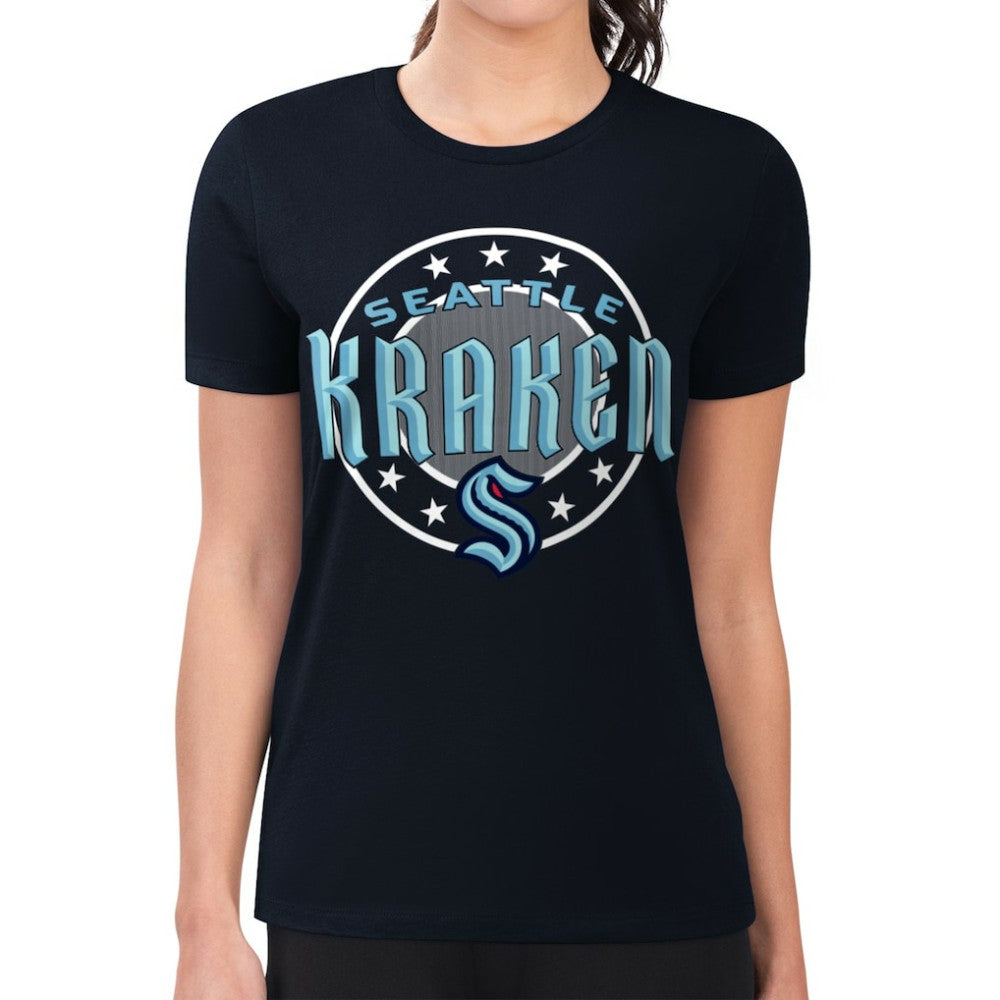 Seattle Kraken G-III 4Her by Carl Banks Women's Super-Slim Lightweight Pinstripe Circle Graphic T-Shirt Online