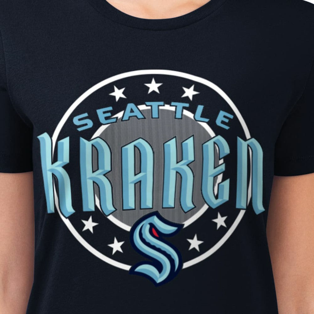 Seattle Kraken G-III 4Her by Carl Banks Women's Super-Slim Lightweight Pinstripe Circle Graphic T-Shirt Online