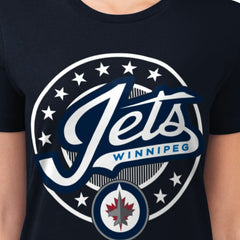 Winnipeg Jets G-III 4Her by Carl Banks Women's Super-Slim Lightweight Pinstripe Circle Graphic T-Shirt Outlet