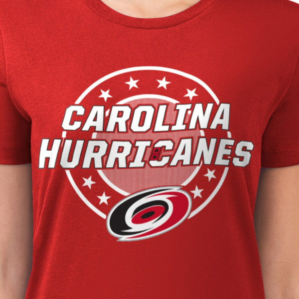 Carolina Hurricanes G-III 4Her by Carl Banks Women's Super-Slim Lightweight Pinstripe Circle Graphic T-Shirt Outlet