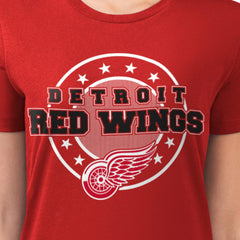 Detroit Red Wings G-III 4Her by Carl Banks Women's Super-Slim Lightweight Pinstripe Circle Graphic T-Shirt On Sale