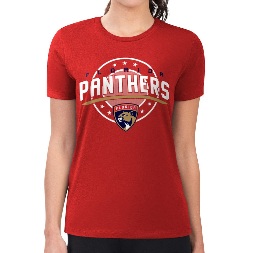 Florida Panthers G-III 4Her by Carl Banks Women's Super-Slim Lightweight Pinstripe Circle Graphic T-Shirt Sale