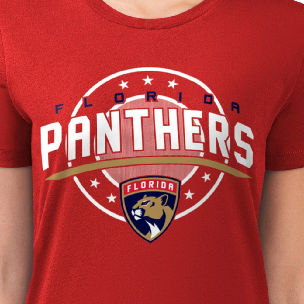 Florida Panthers G-III 4Her by Carl Banks Women's Super-Slim Lightweight Pinstripe Circle Graphic T-Shirt Sale