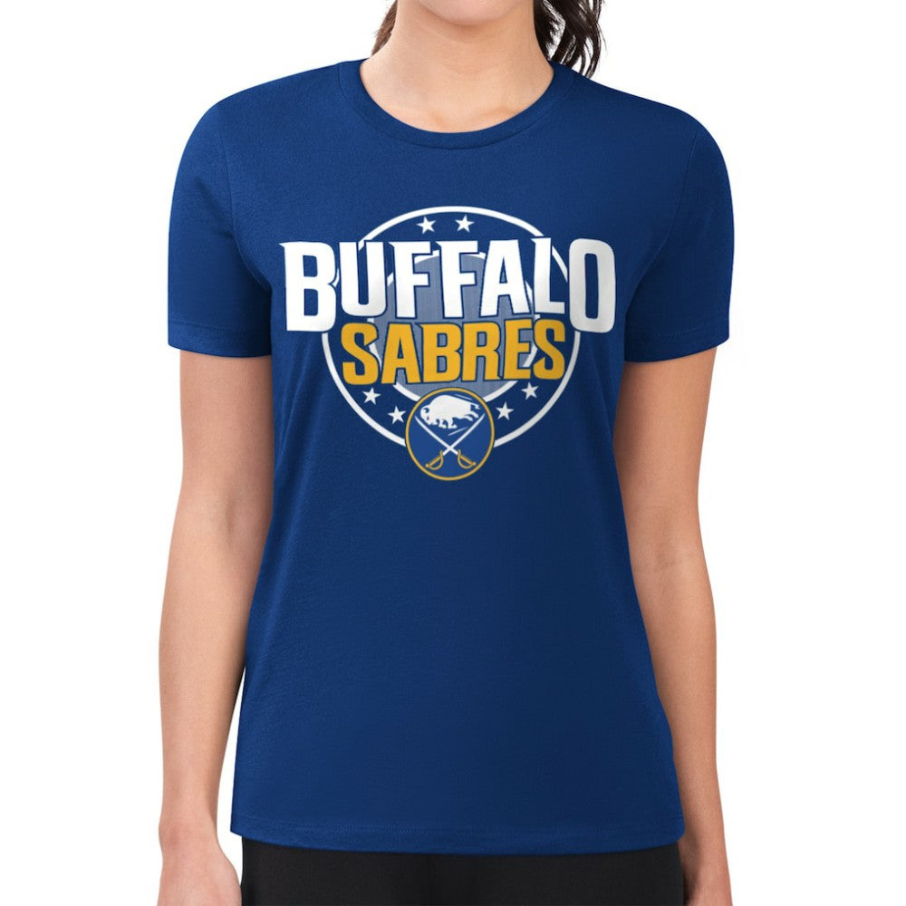 Buffalo Sabres G-III 4Her by Carl Banks Women's Super-Slim Lightweight Pinstripe Circle Graphic T-Shirt Online