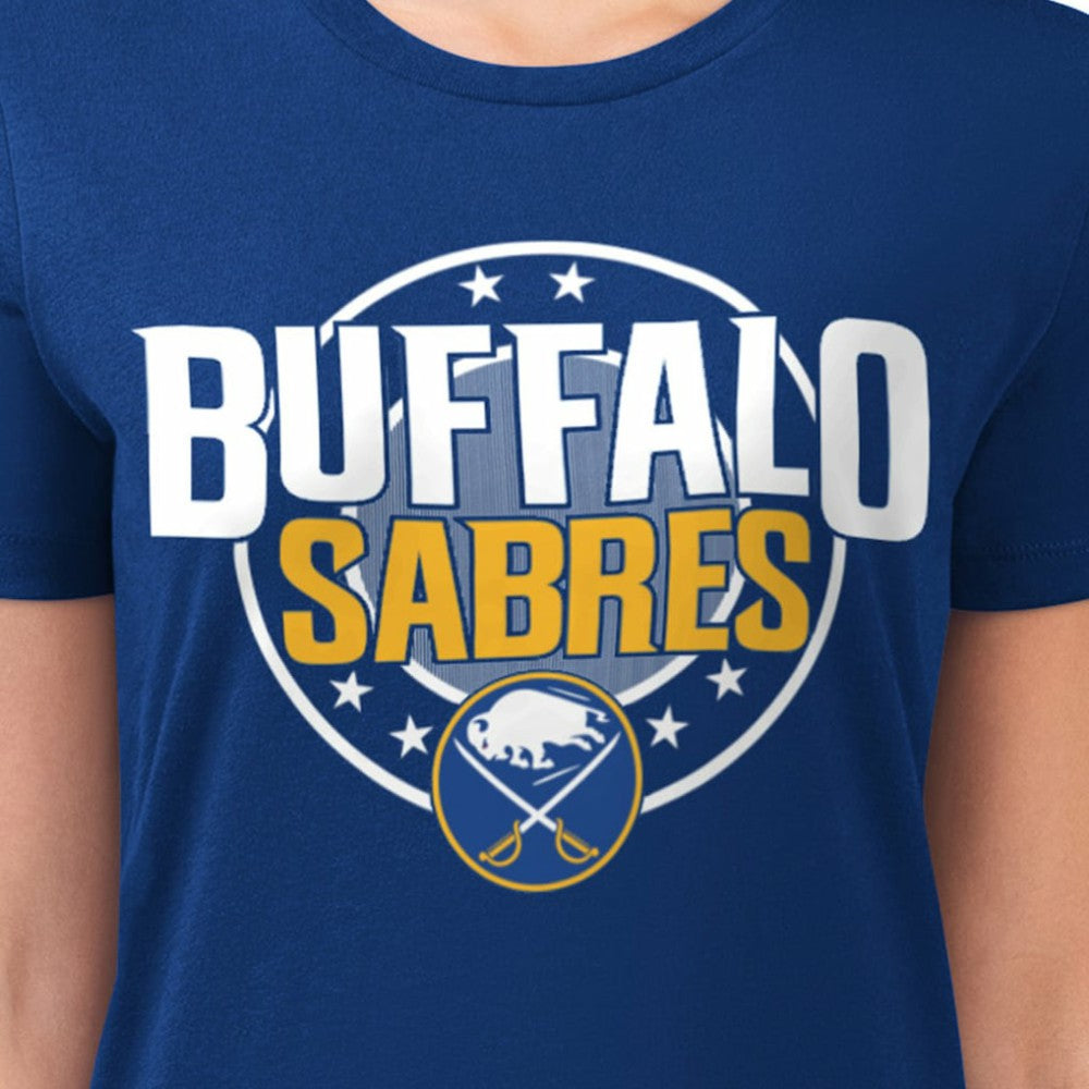 Buffalo Sabres G-III 4Her by Carl Banks Women's Super-Slim Lightweight Pinstripe Circle Graphic T-Shirt Online