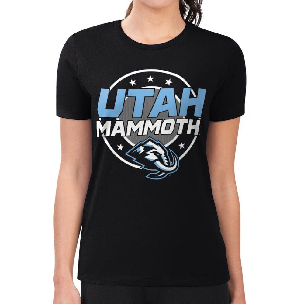 Utah Mammoth G-III 4Her by Carl Banks Women's Super-Slim Lightweight Pinstripe Circle Graphic T-Shirt Discount
