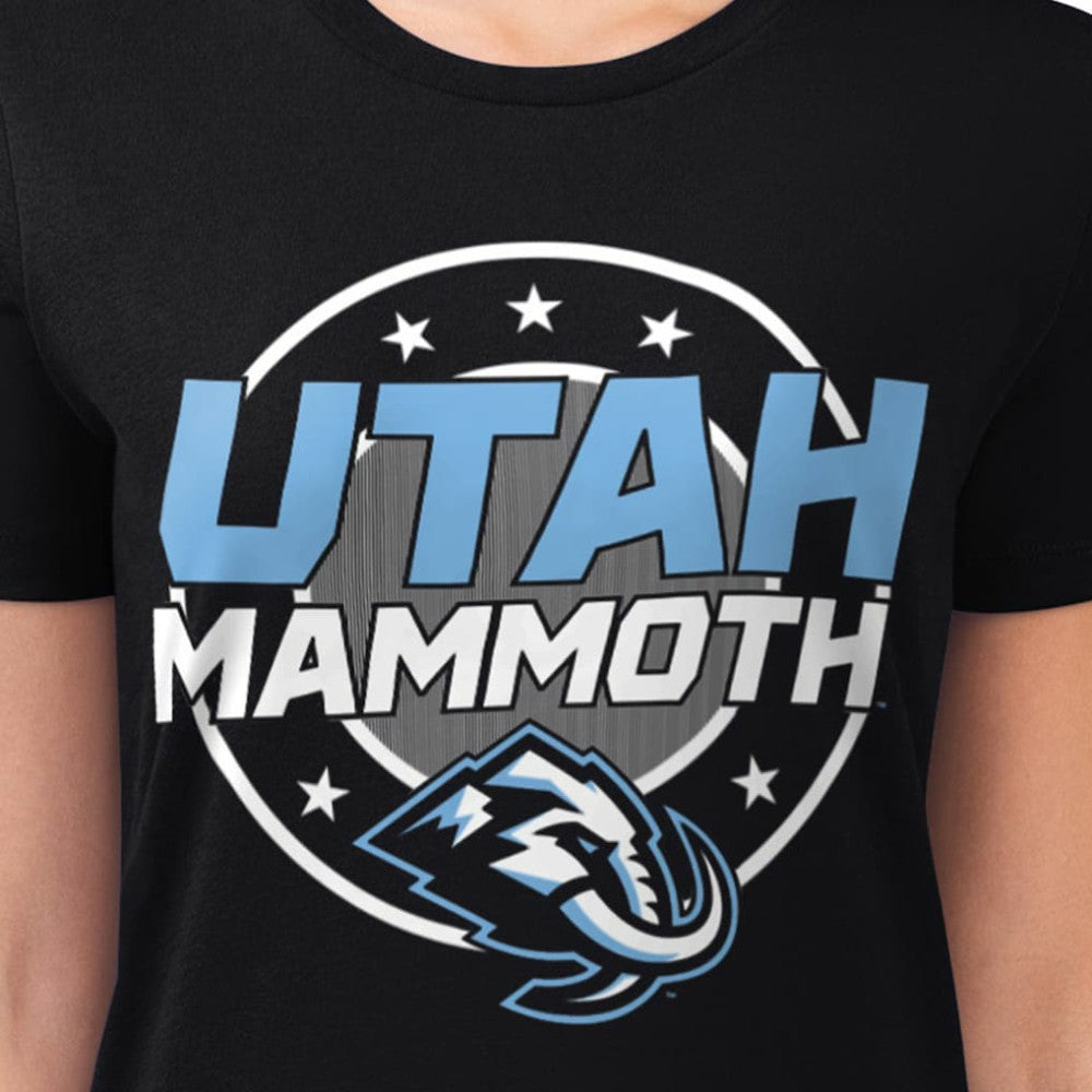 Utah Mammoth G-III 4Her by Carl Banks Women's Super-Slim Lightweight Pinstripe Circle Graphic T-Shirt Discount