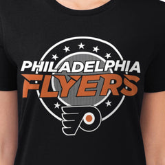 Philadelphia Flyers G-III 4Her by Carl Banks Women's Super-Slim Lightweight Pinstripe Circle Graphic T-Shirt On Sale