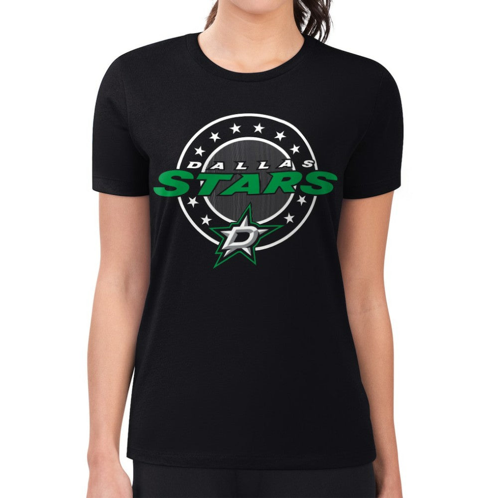 Dallas Stars G-III 4Her by Carl Banks Women's Super-Slim Lightweight Pinstripe Circle Graphic T-Shirt Outlet