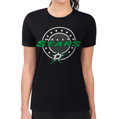 Dallas Stars G-III 4Her by Carl Banks Women's Super-Slim Lightweight Pinstripe Circle Graphic T-Shirt Outlet