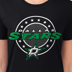 Dallas Stars G-III 4Her by Carl Banks Women's Super-Slim Lightweight Pinstripe Circle Graphic T-Shirt Outlet