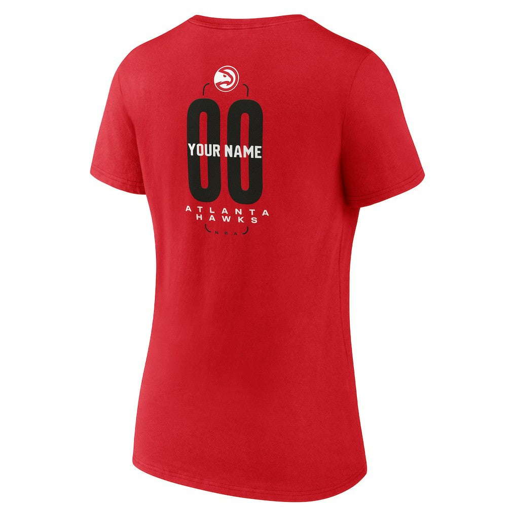 Atlanta Hawks Women's Center Court Name & Number Custom V-Neck T-Shirt For Sale
