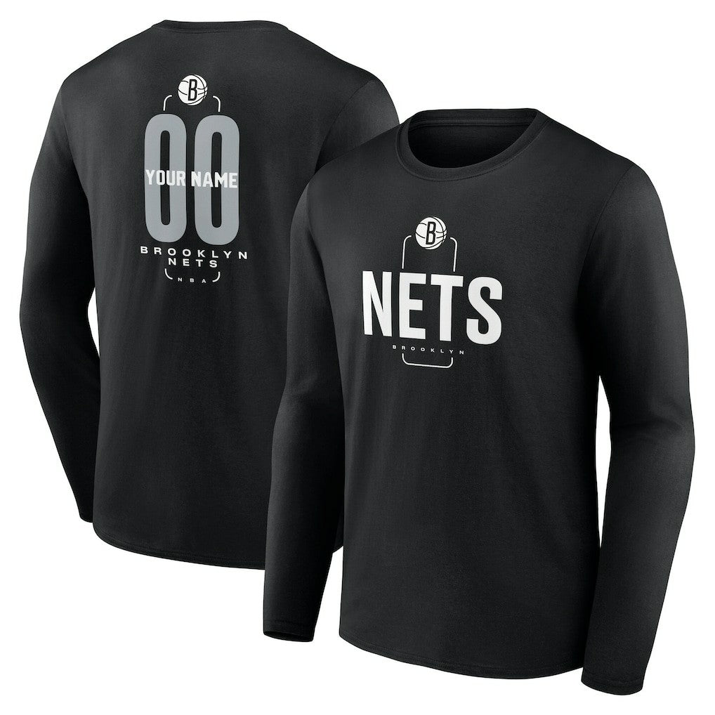 Brooklyn Nets Center Court Name & Number Custom Long Sleeve T-Shirt Online