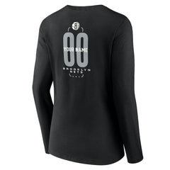 Brooklyn Nets Women's Center Court Name & Number Custom Long Sleeve V-Neck T-Shirt Discount