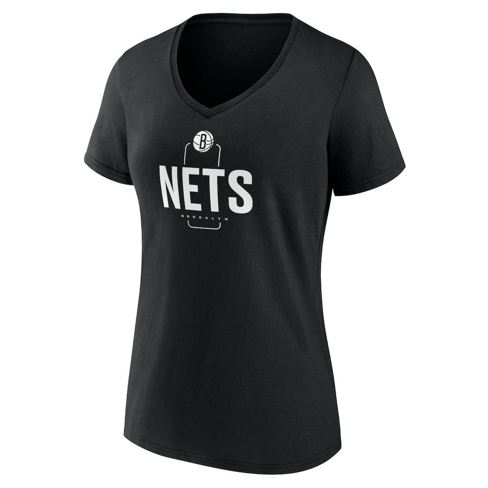 Brooklyn Nets Women's Center Court Name & Number Custom V-Neck T-Shirt Discount