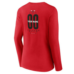Chicago Bulls Women's Center Court Name & Number Custom Long Sleeve V-Neck T-Shirt sale Online