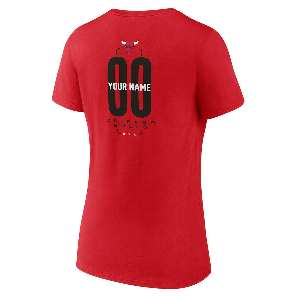 Chicago Bulls Women's Center Court Name & Number Custom V-Neck T-Shirt sale Online