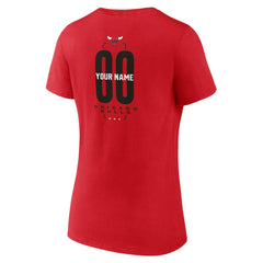 Chicago Bulls Women's Center Court Name & Number Custom V-Neck T-Shirt sale Online