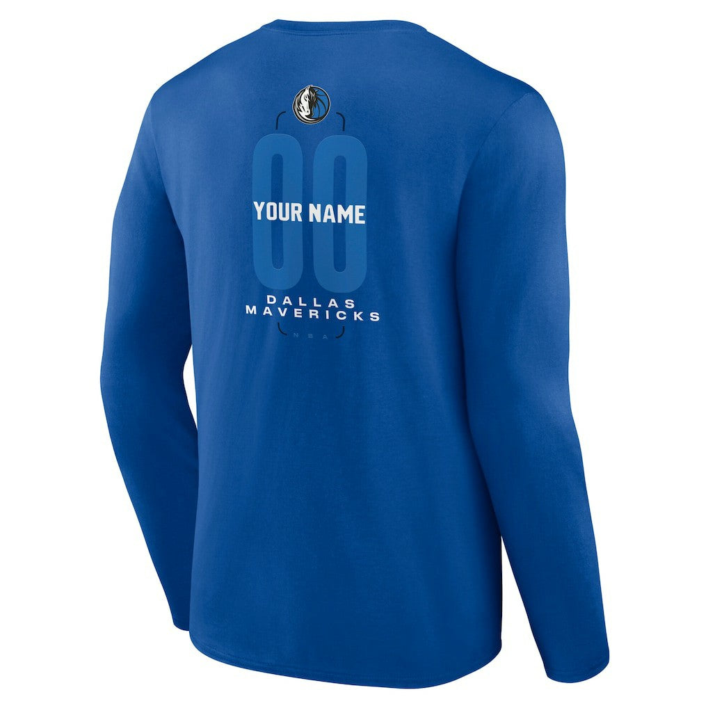 Dallas Mavericks Center Court Name & Number Custom Long Sleeve T-Shirt sale On Sale