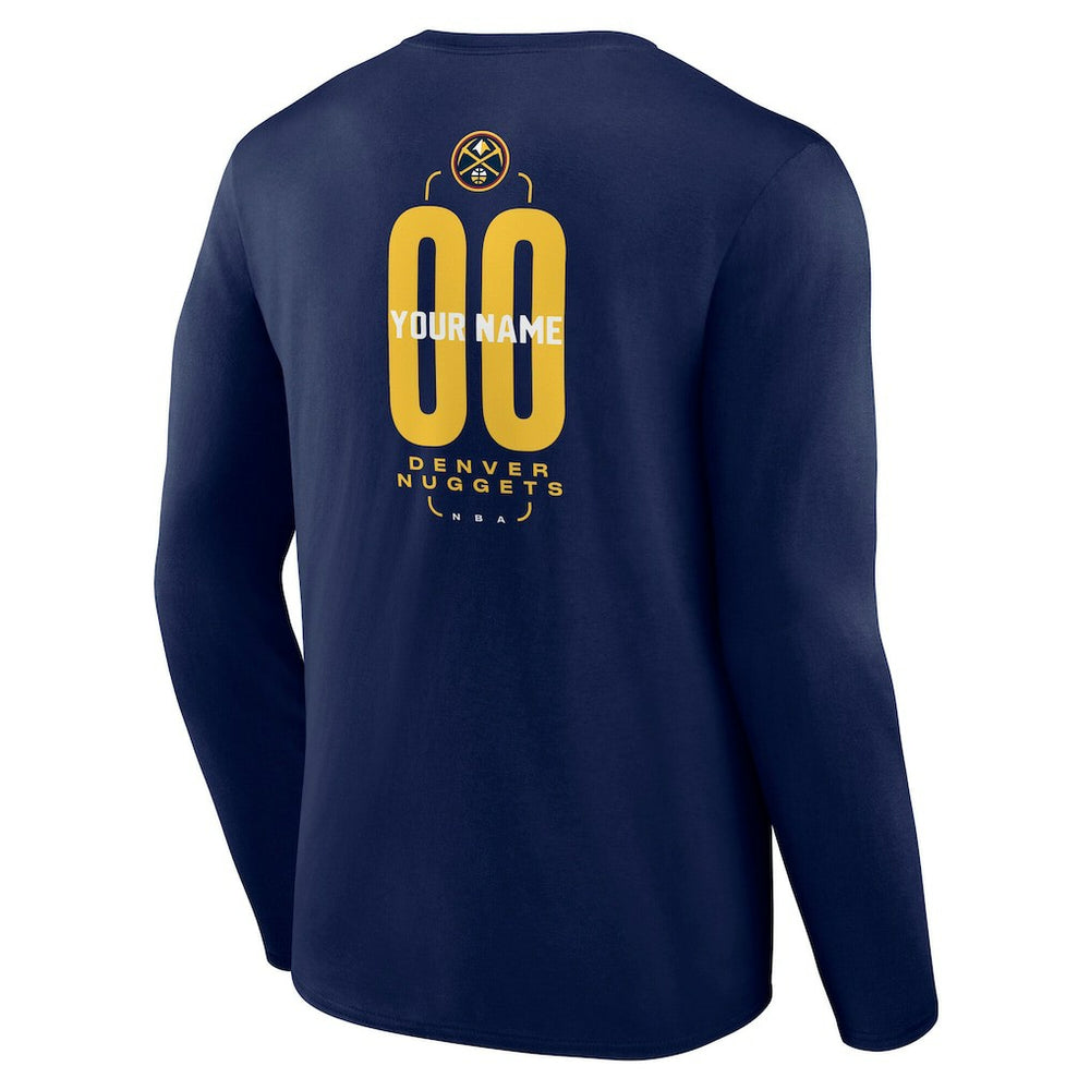 Denver Nuggets Center Court Name & Number Custom Long Sleeve T-Shirt sale For Sale